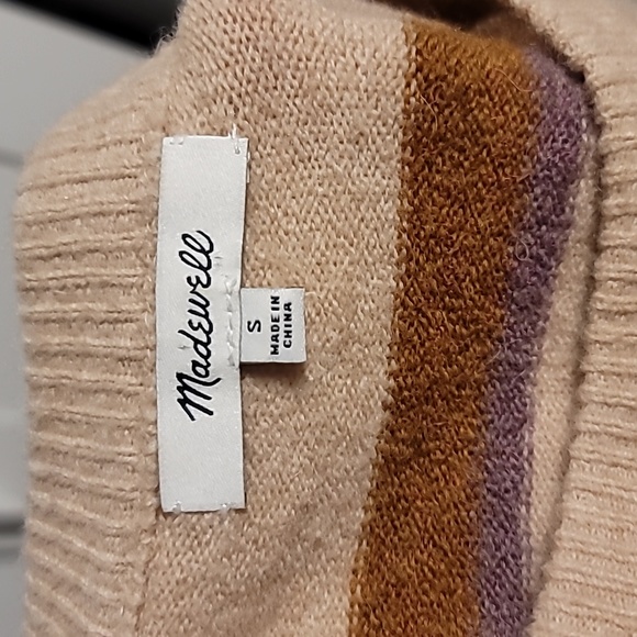 Madewell Westlake Striped Pullover Sweater Womens Small Multi Coziest Yarn Comfy - Picture 8 of 11